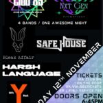 WHY NOT / HARSH LANGUAGE / SAFE HOUSE / BLEAK AFFAIR poster