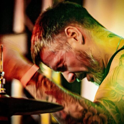 Drummer in the lights