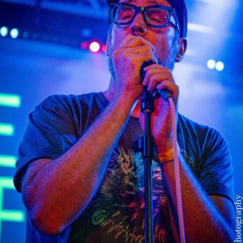 Singer in blue light